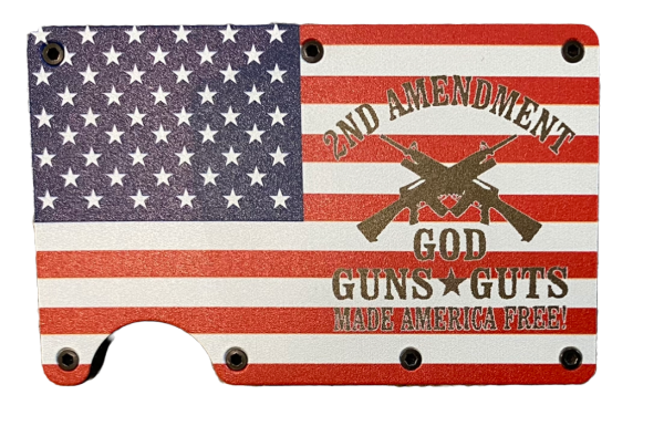 2A w/Guns American Flag God, Guns, Guts