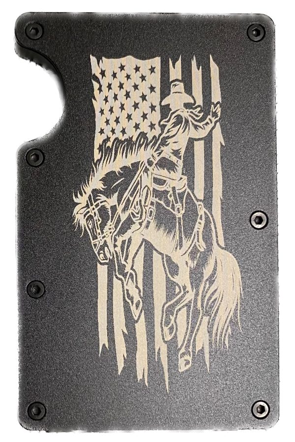 Bronc Rider American Flag RFID Protection