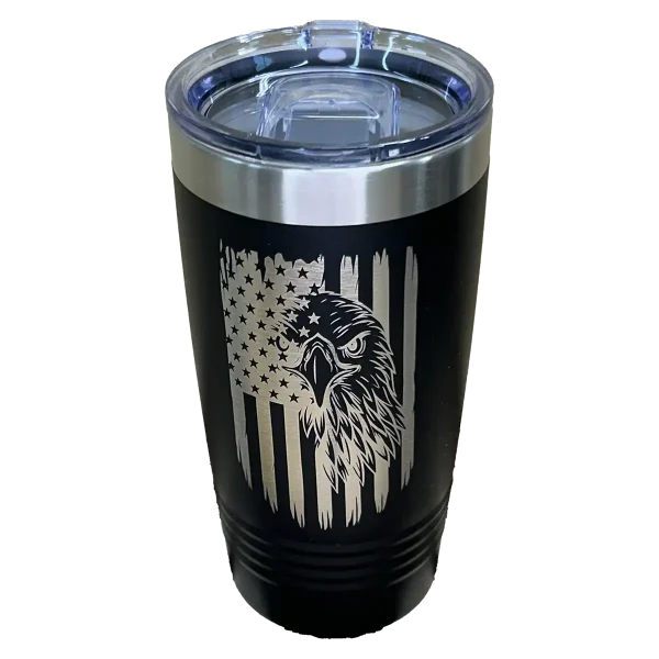 tumbler with flag and eagle