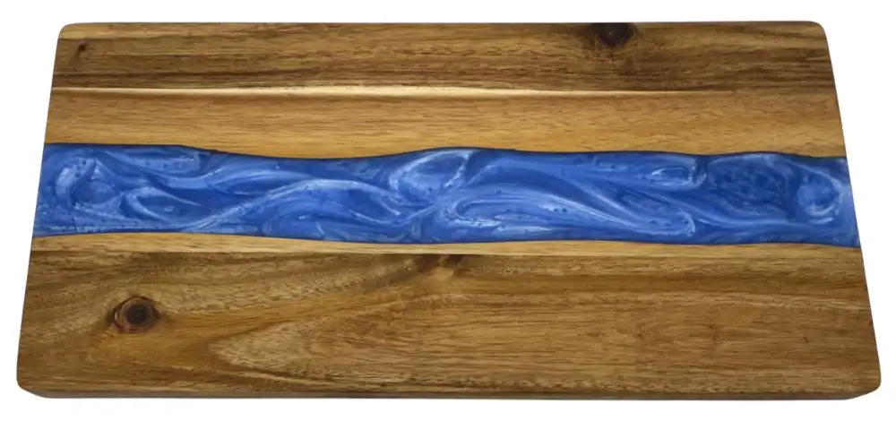 Light Blue Epoxy Serving Board