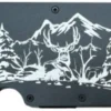 custom design of mountains and deer laser engraved on wallet