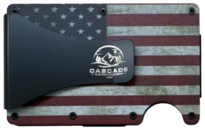 Back of the wallet showing the cash clip where the name is engraved