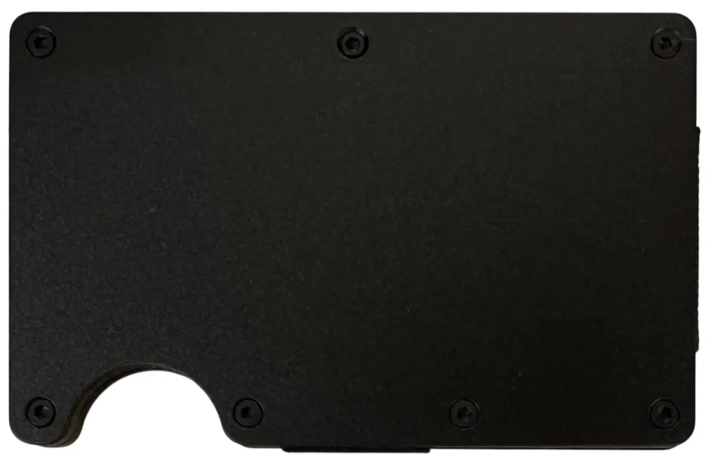 black landscape metal wallet