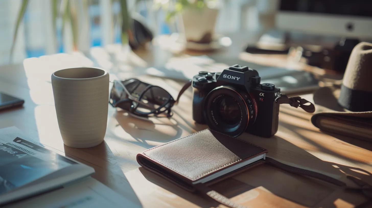 a sleek, modern metal wallet is prominently displayed on a polished conference table, surrounded by stylish travel accessories, capturing the essence of cutting-edge security and minimalist design for today's savvy jetsetters.