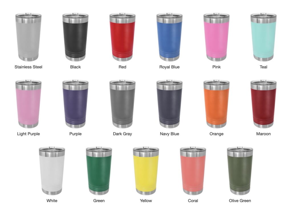 16 oz tumblers in 17 colors